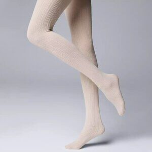 NWOT! Simply Vera Vera Wang Cable Knit Fleeced Lined Tights (BLACK!)